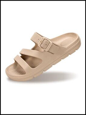 Arch Support Slide Sandals for Women Plantar Fasciitis Relief, Adjustable Straps